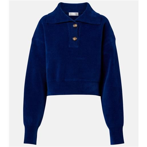 Victoria Beckham felpa cropped in velluto di misto cotone