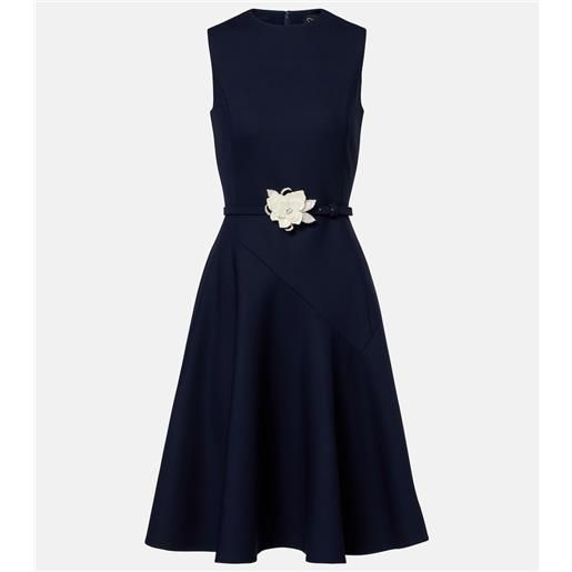 Oscar de la Renta abito midi in misto lana con cintura