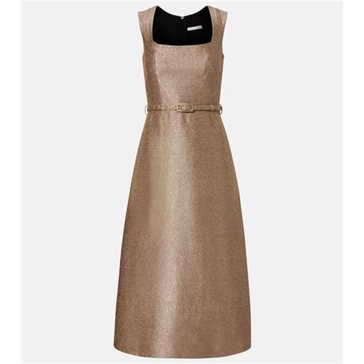 Emilia Wickstead abito midi ciro in tweed con paillettes