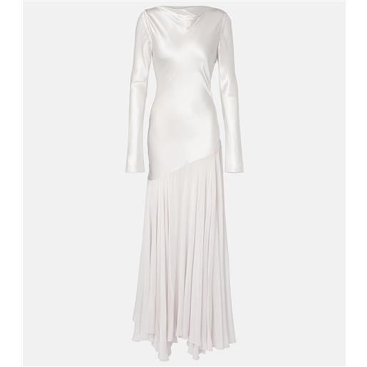 Tove abito lungo cordelia in raso e chiffon di seta