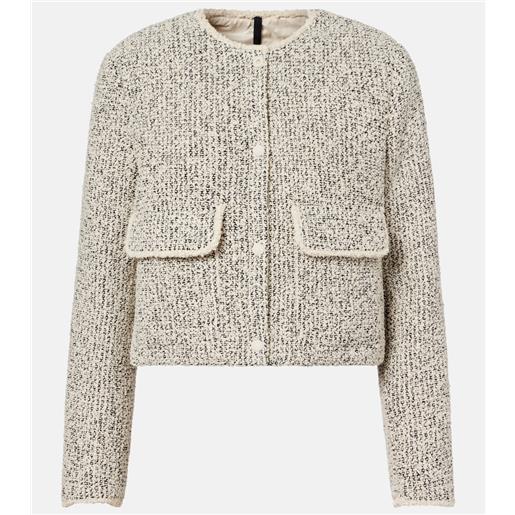 Moncler giacca dauphine in tweed con imbottitura