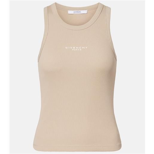 Givenchy top in jersey di cotone a coste con logo