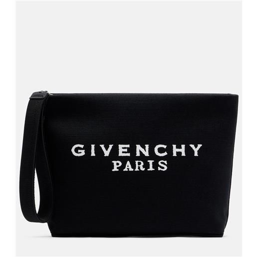 Givenchy bustina in canvas con logo