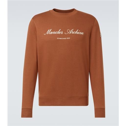 Moncler felpa in misto cotone con logo archivio