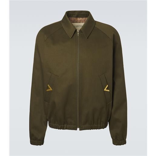 Valentino giacca blouson vgold in gabardine di cotone