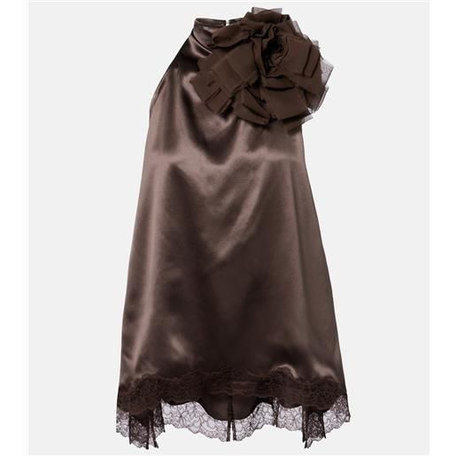Magda Butrym top in raso di seta con pizzo