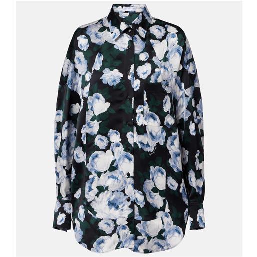 Stella McCartney blusa in raso con stampa floreale