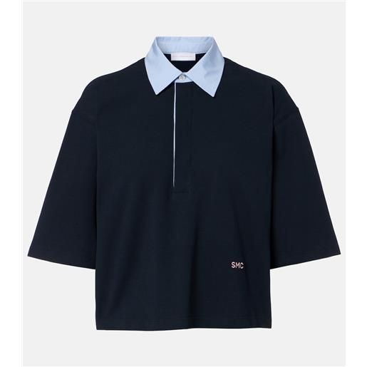 Stella McCartney polo cropped in piquã© di cotone