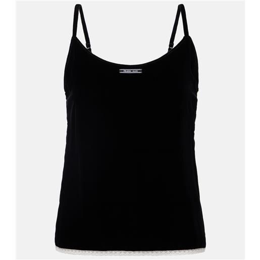 Prada camisole in velluto con pizzo