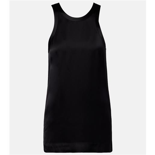 Canottiera Donna Senza Maniche Con Spalline Sottili | Top Elasticizzato In Poliestere | Perfetta Per Giacca E Jeans | Taglia 40/42 (Nero)