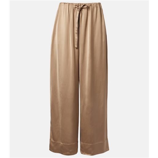 Toteme pantaloni in raso a gamba larga