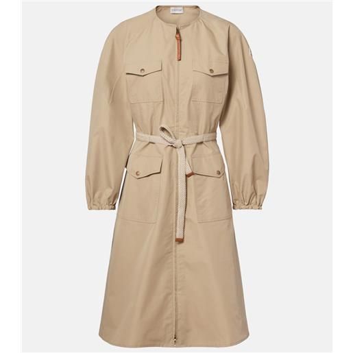 Moncler abito midi in popeline di misto cotone