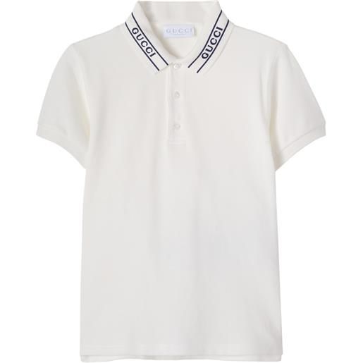 Gucci Kids polo in misto cotone piquã© con logo