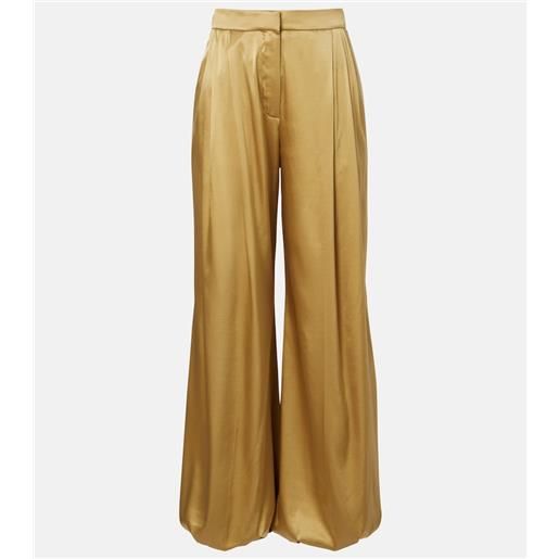 Nina Ricci pantaloni a gamba larga in raso di misto seta