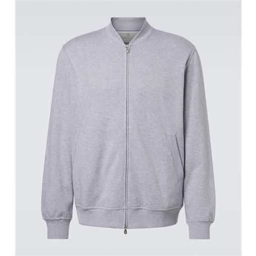 Brunello Cucinelli felpa in jersey di misto cotone con zip