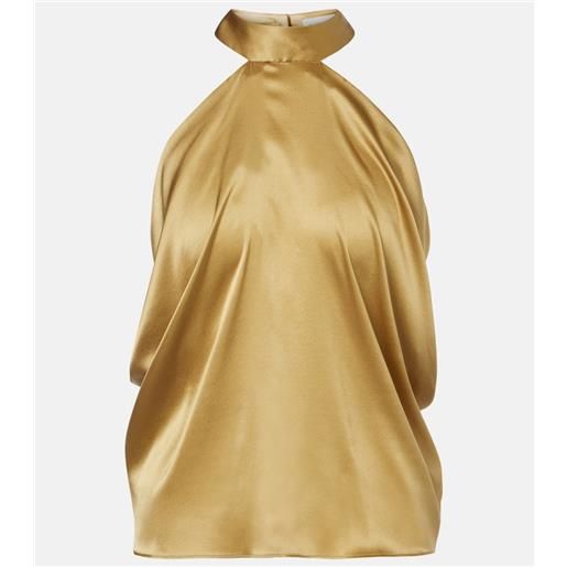 Nina Ricci top in raso di misto seta con schiena scoperta
