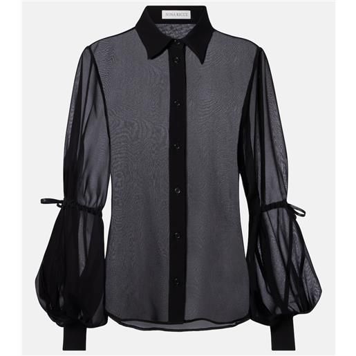 Nina Ricci blusa in seta trasparente