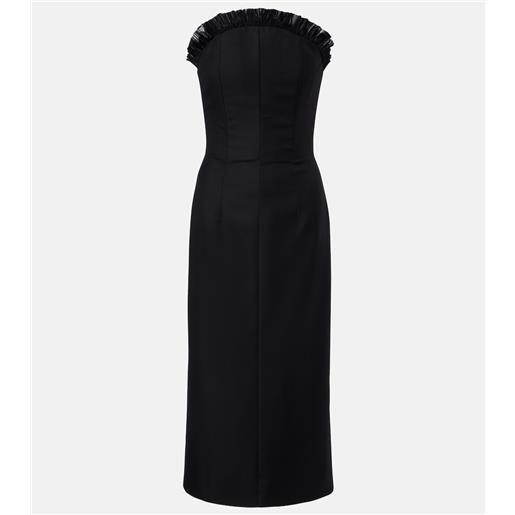 McQueen abito midi in gabardine di lana