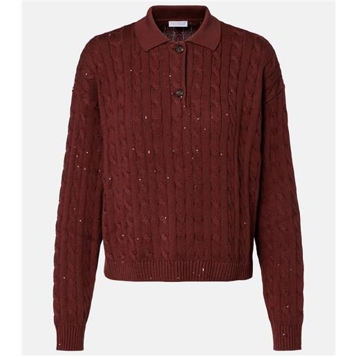 Brunello Cucinelli polo in misto cotone a trecce