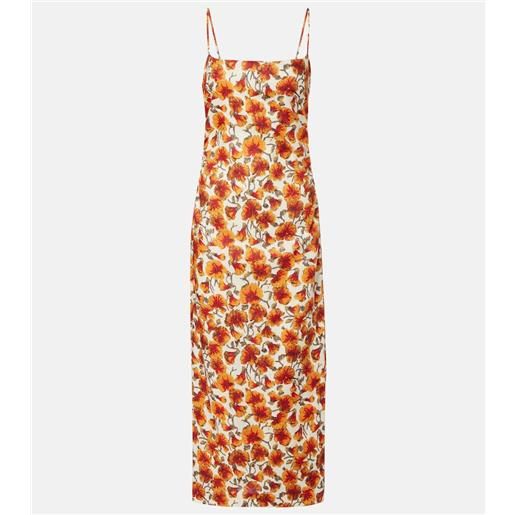 SIR abito midi in lino con stampa floreale