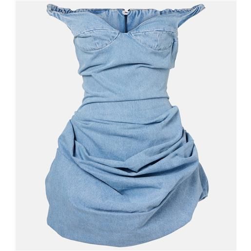 Magda Butrym abito corto off-shoulder di jeans