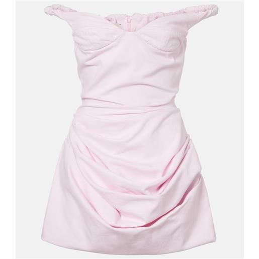 Magda Butrym abito corto off-shoulder di jeans