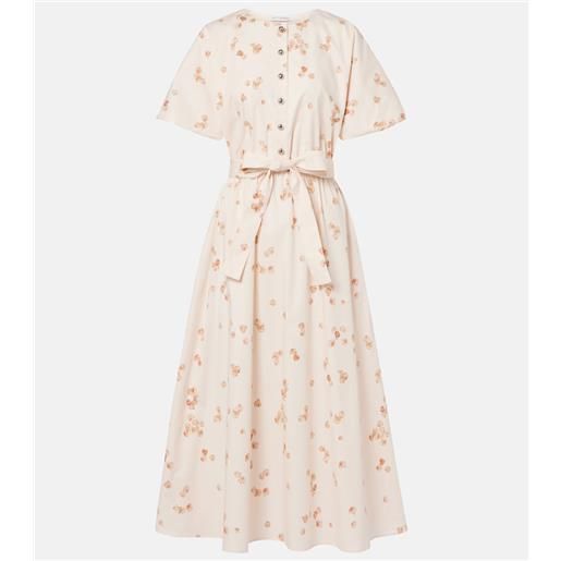 Altuzarra abito midi paulina in misto cotone con cintura