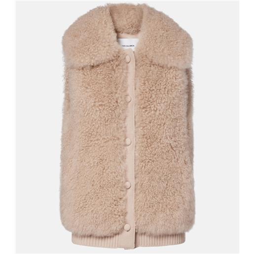 Yves Salomon gilet in shearling con lana