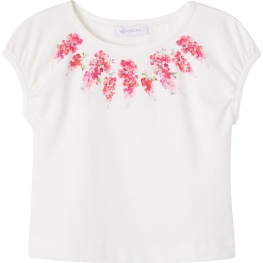 Monnalisa top in jersey con stampa floreale