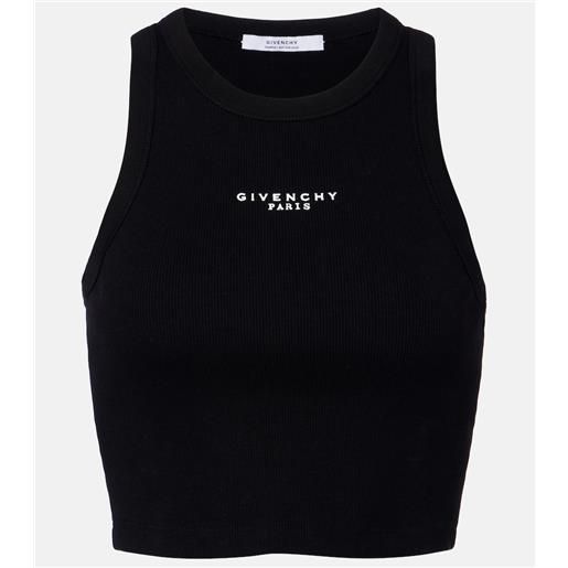 Givenchy top cropped in cotone con logo
