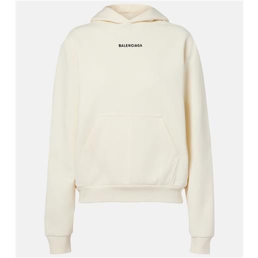 Balenciaga felpa in cotone con cappuccio e logo