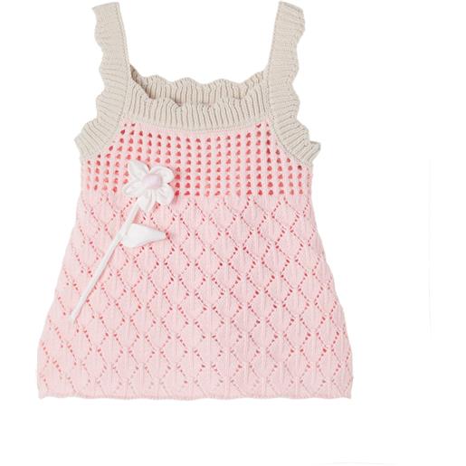 Monnalisa top in pointelle di cotone con raso