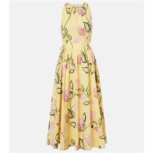 Oscar de la Renta abito midi in misto cotone con stampa