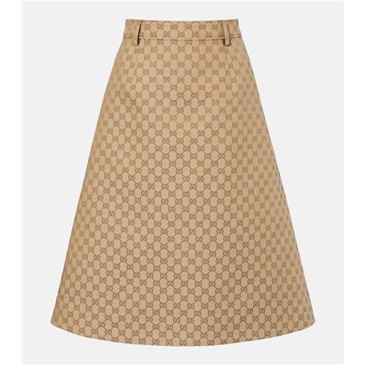 Gucci gonna midi in canvas gg