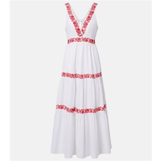 Heidi Klein abito lungo petalia in cotone con ricamo