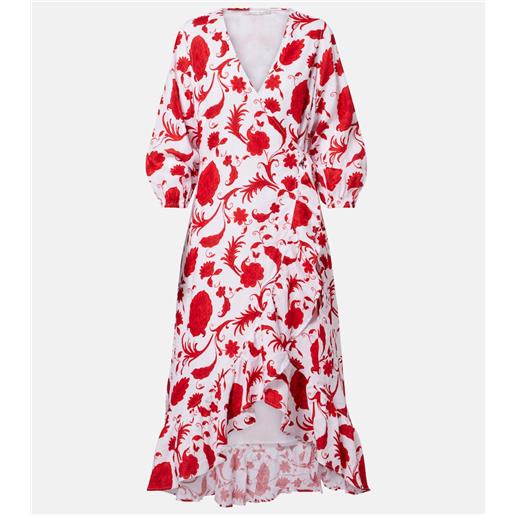 Heidi Klein abito midi evia in lino con stampa