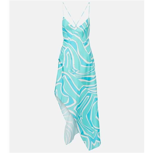 Pucci abito midi labirinto in twill di seta