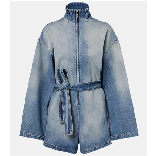 Alaia alaã¯a jumpsuit corta di jeans