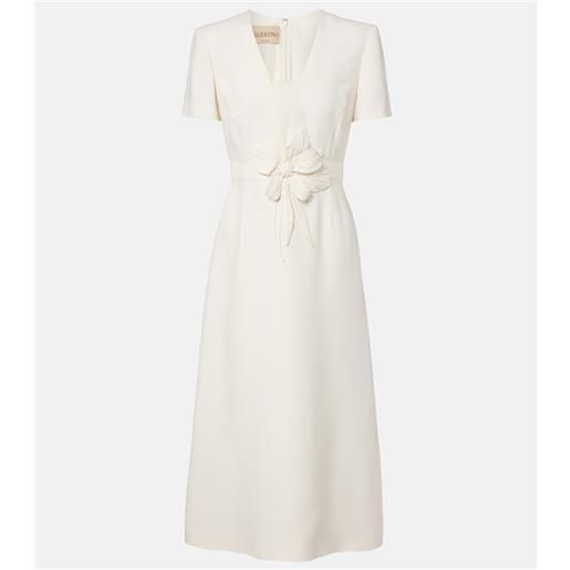 Valentino abito midi in crepe couture con applicazione