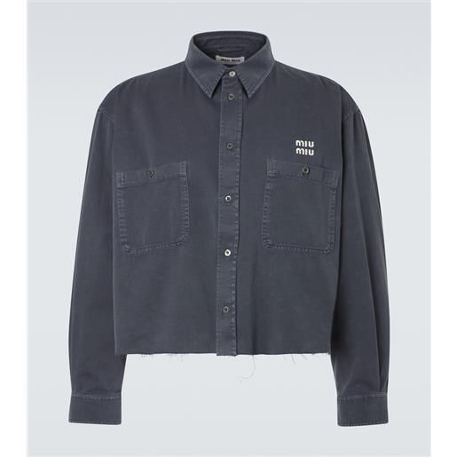 Miu Miu camicia di jeans con logo