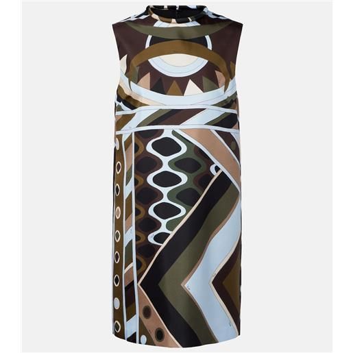 Pucci abito corto vivara in twill di seta