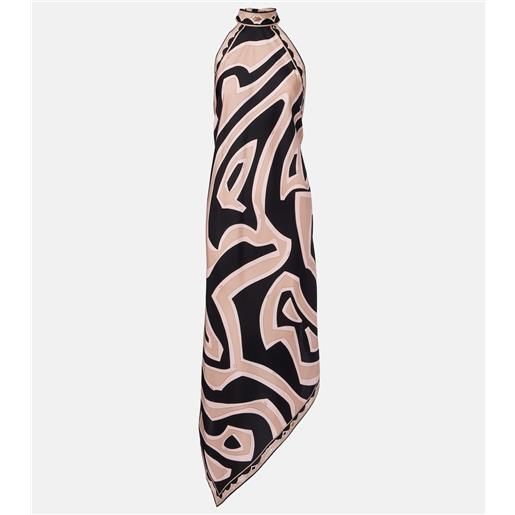 Pucci abito midi labirinto in twill di seta