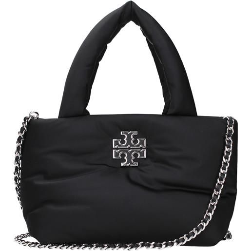 Tory Burch borse a mano britten donna tessuto nero argento