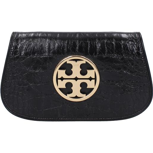 Tory Burch pochette reva donna pelle nero oro