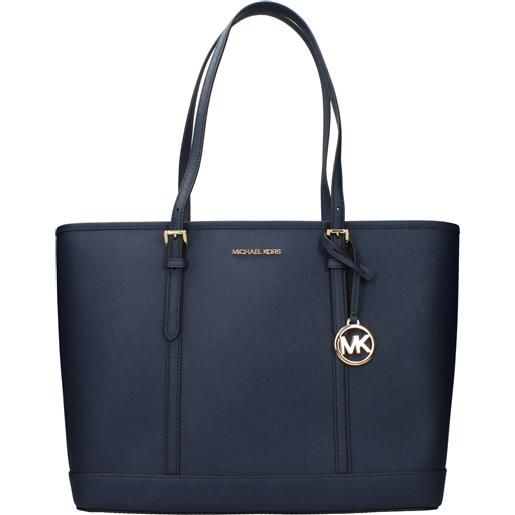 Michael Kors borse a spalla donna pelle blu/blu navy oro