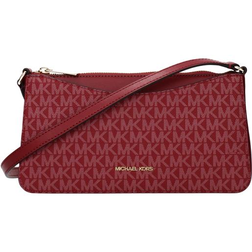 Michael Kors borse a tracolla arden donna tessuto rosso/ciliegia oro