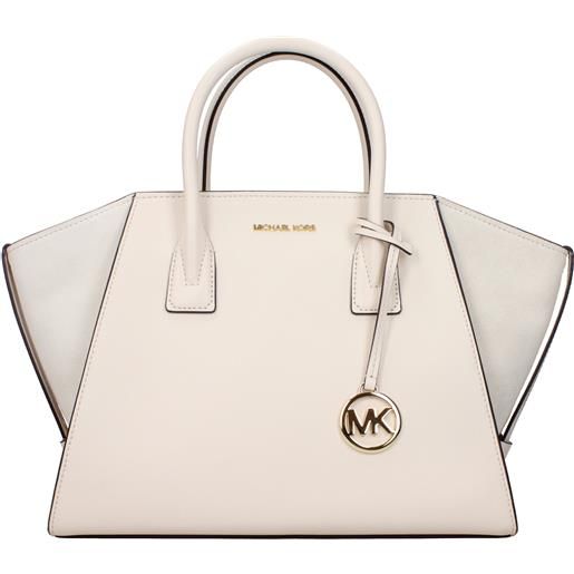 Michael Kors borse a mano avril donna pelle beige/crema chiaro oro