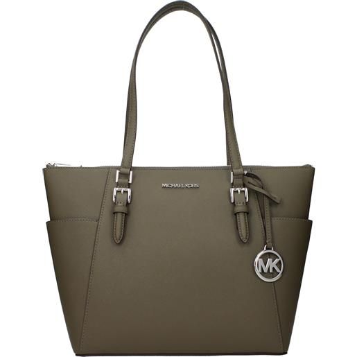 Michael Kors borse a spalla charlotte donna pelle verde/oliva oro