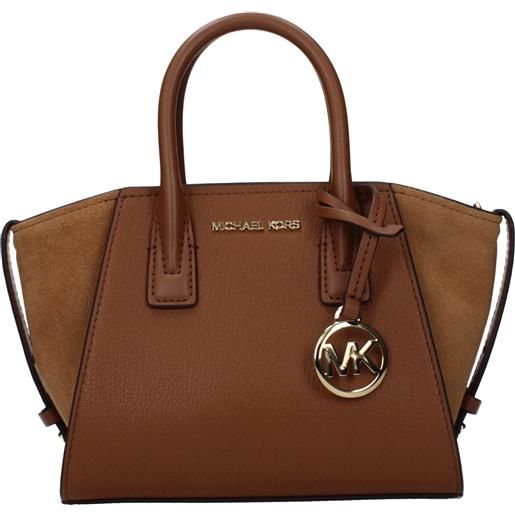 Michael Kors borse a mano avril donna pelle marrone/luggage oro