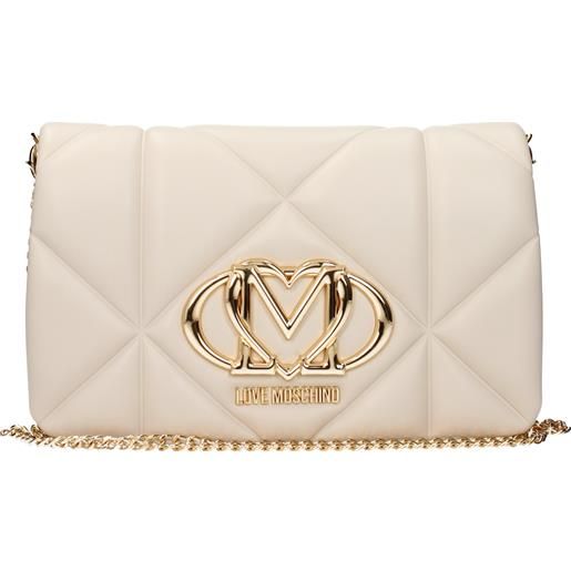 Love Moschino pochette donna poliuretano beige/avorio oro